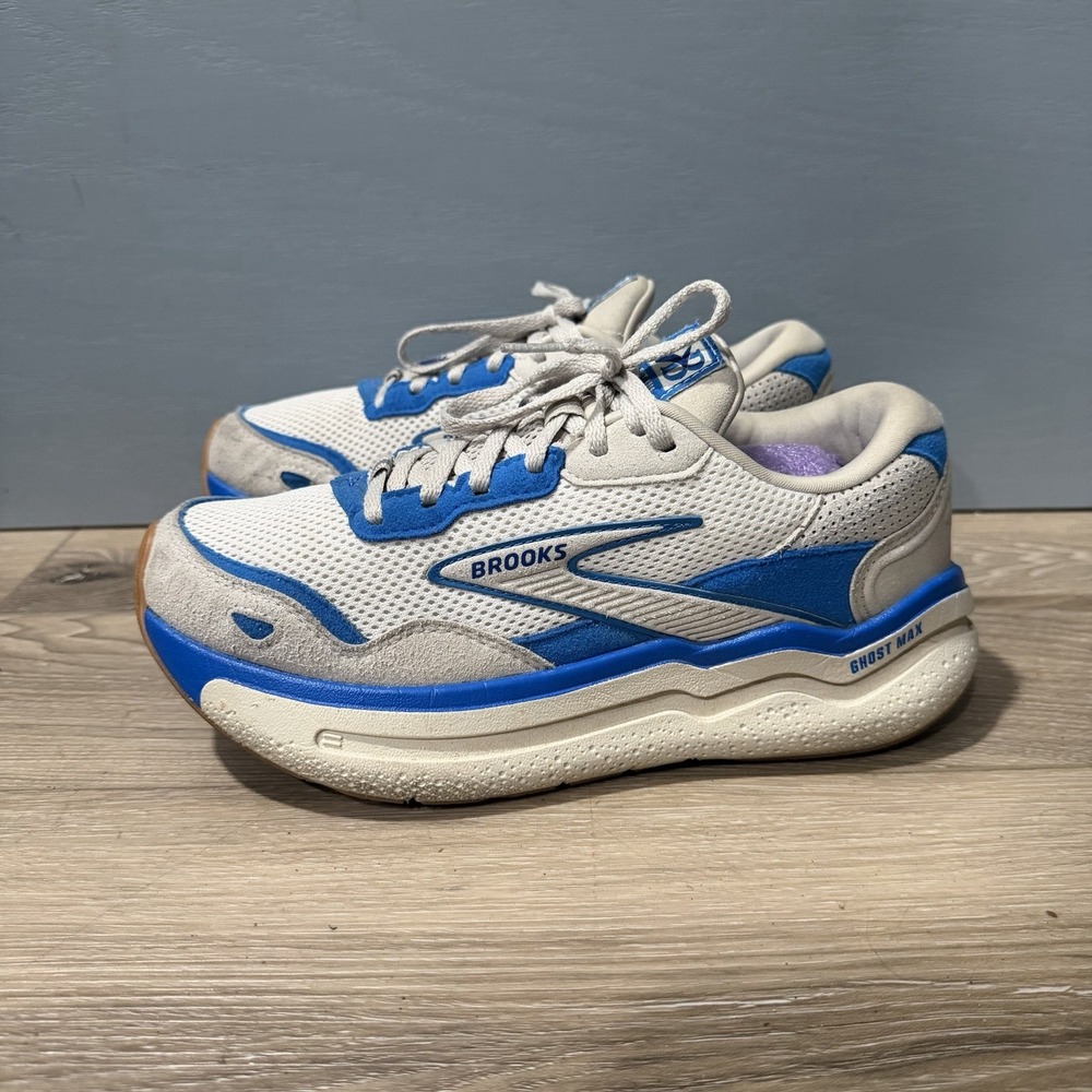 Brooks Ghost Max SE Womens 8.5 Beige Blue Running Shoes Sneakers 1204331B475